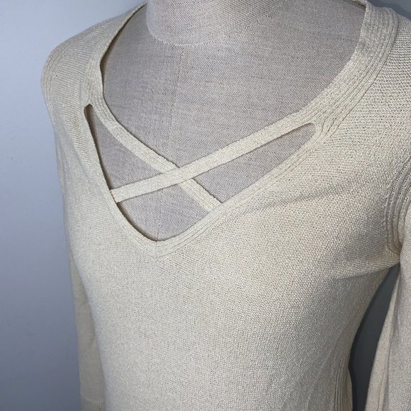 Free People Womens Tunic Sweater Sz S V Neck Knit Side Slit Long Sleeve - Picture 4 of 9
